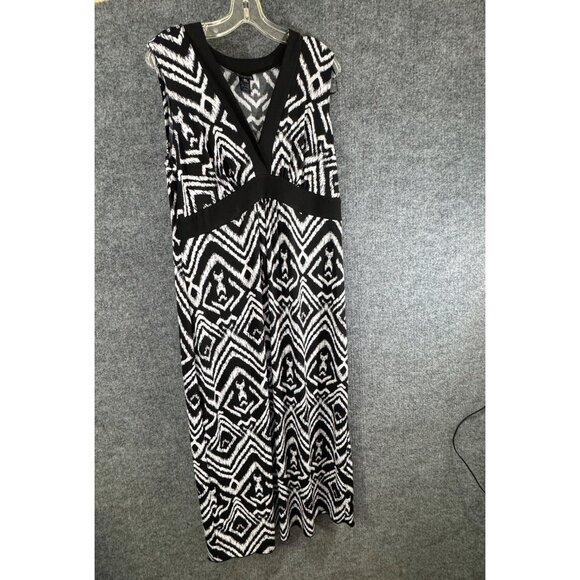 EN FOCUS  woman’s size 16 W 95% polyester 100% spandex, Black and white Maxi dre - Picture 8 of 16